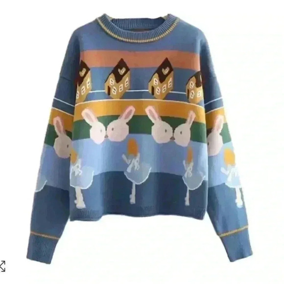 Alice in Wonderland Knitted Sweater,‎ one size - Picture 1 of 15